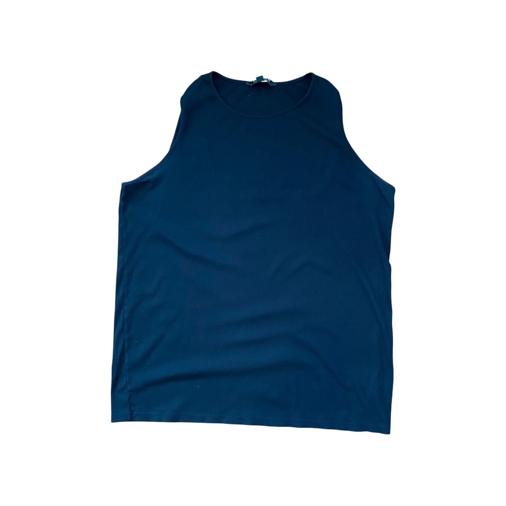 Ralph Lauren Tank Top Womens 3X Sleeveless Navy Blue Ribbed Knit Casual